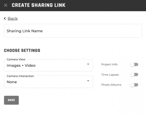 Sharing Link Options