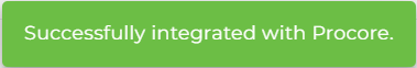 Successful integration popup