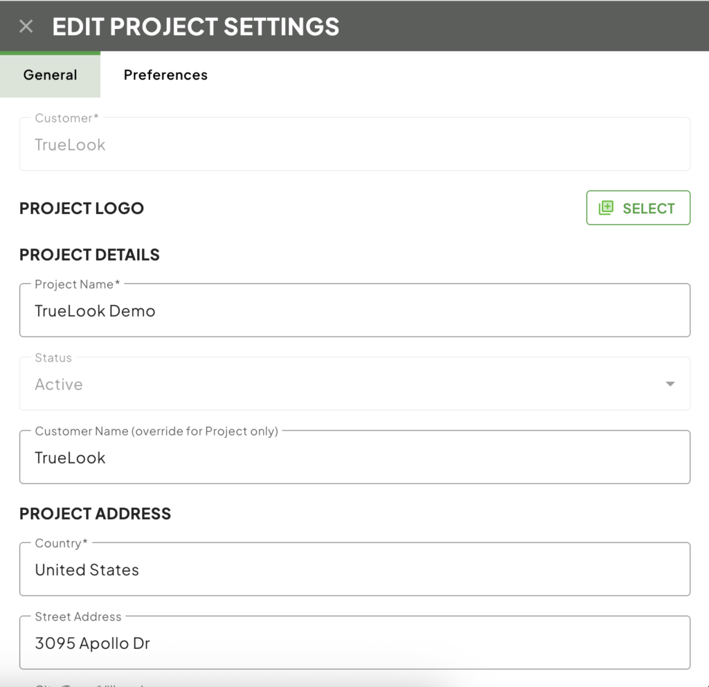 Camera Settings Edit Project