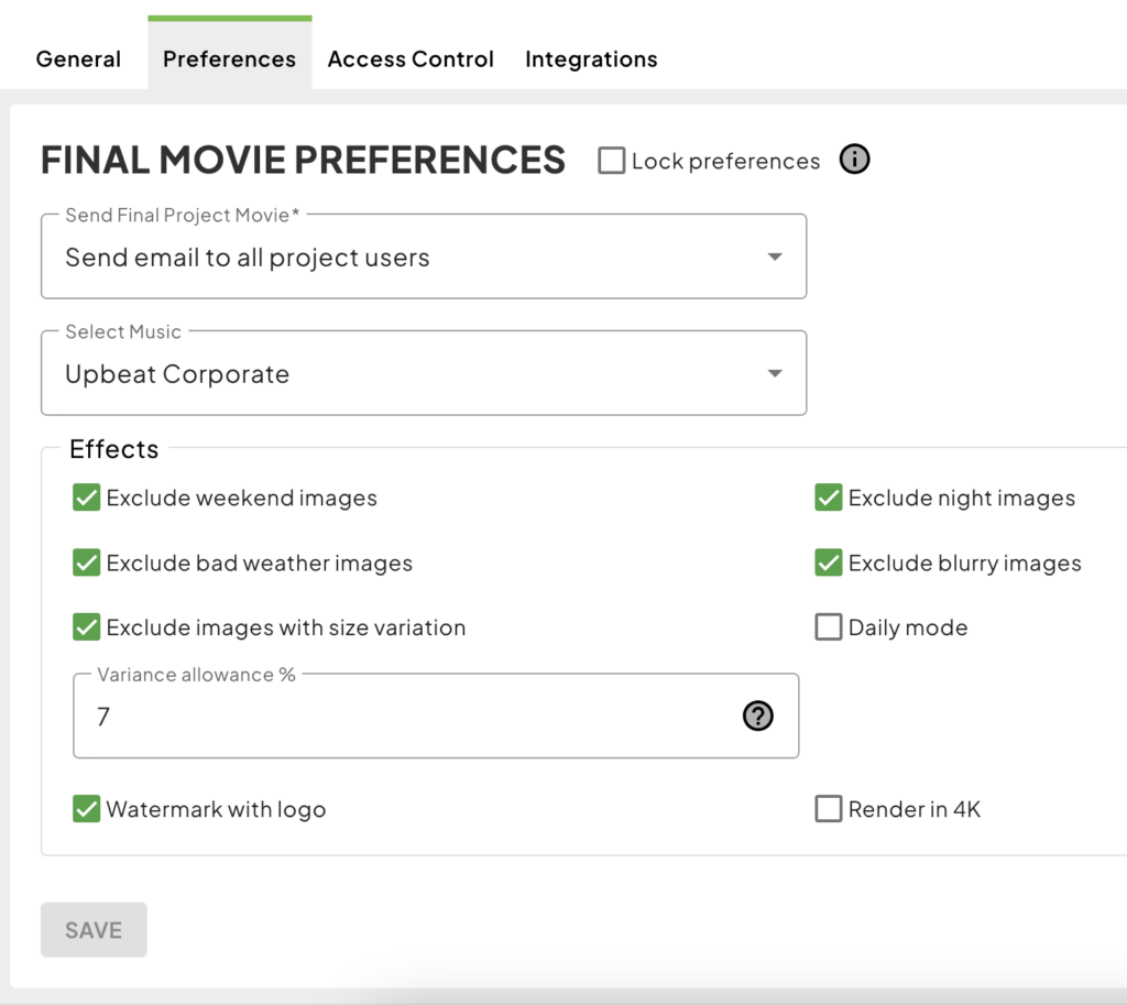 Final Movie Preferences options