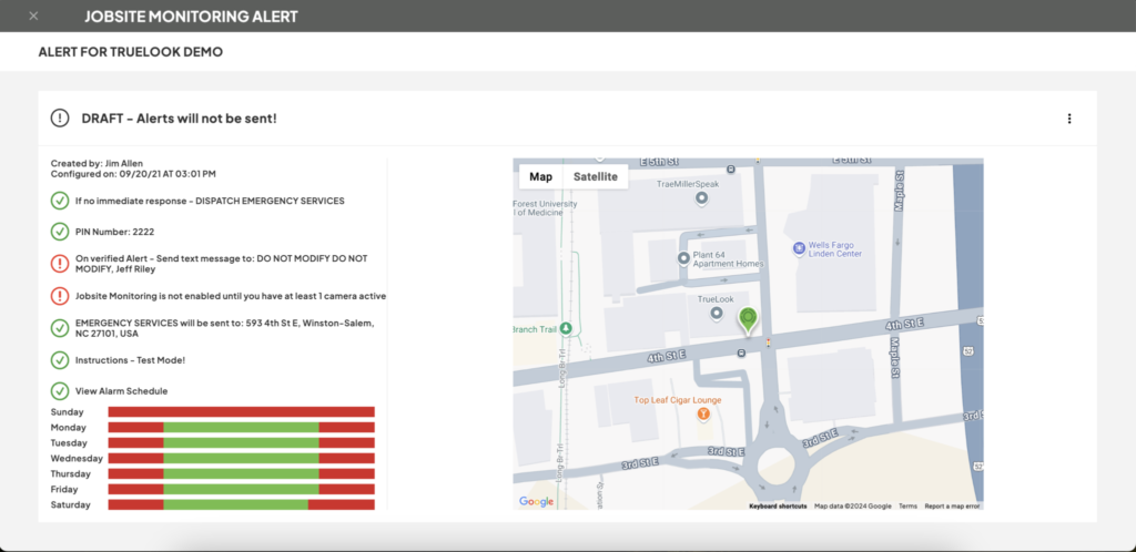 Jobsite Monitoring Main Window