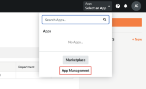 Procore Apps Dropdown Menu