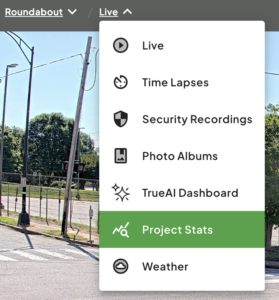 Project Stats Breadcrumb Menu