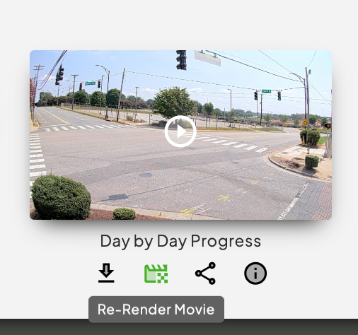 Re-Render Movie button