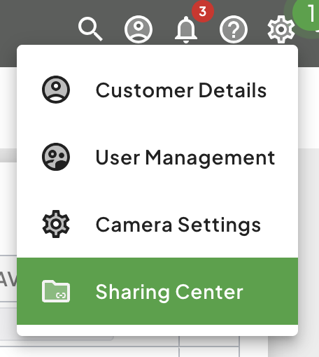 Settings Menu Sharing Center Highlighted