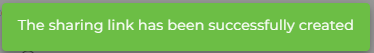 Create Sharing Link Snackbar Message