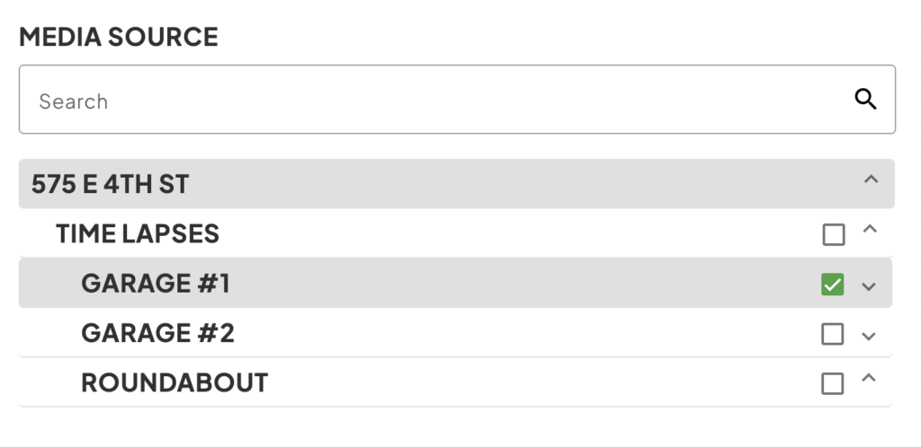 Standard Slideshow Media Source Options
