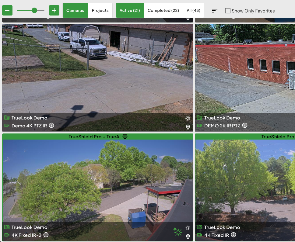 TrueLook Dashboard Thumbnail View