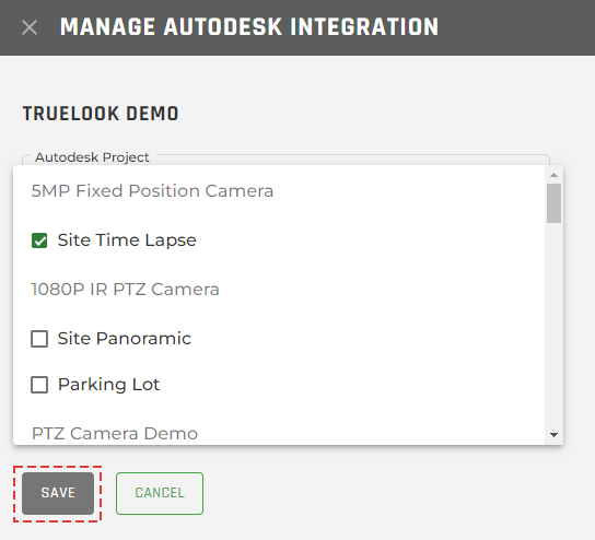 Time Lapse Integration Options