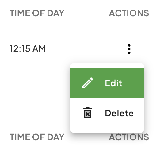 Email Updates menu